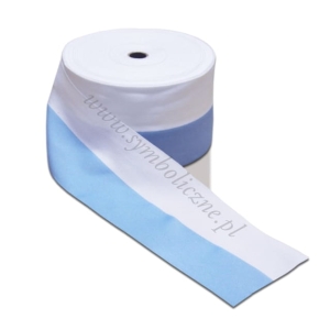 Wstążka rypsowa tasiemka BIAŁO-NIEBIESKA (1 mb)