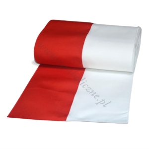 Wstążka rypsowa tasiemka BIAŁO-CZERWONA (1 mb)