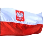 Flaga Polski z godłem ( bandera )