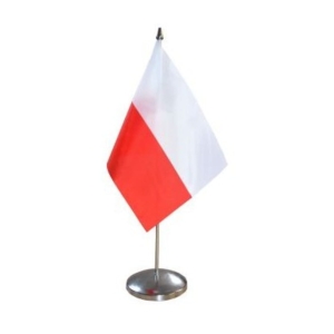 Chorągiewka satynowa 24 x 15 cm ze stojaczkiem metalowym